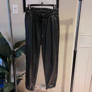 7 For All Mankind Faux Leather Black Jogger Pants - Size S